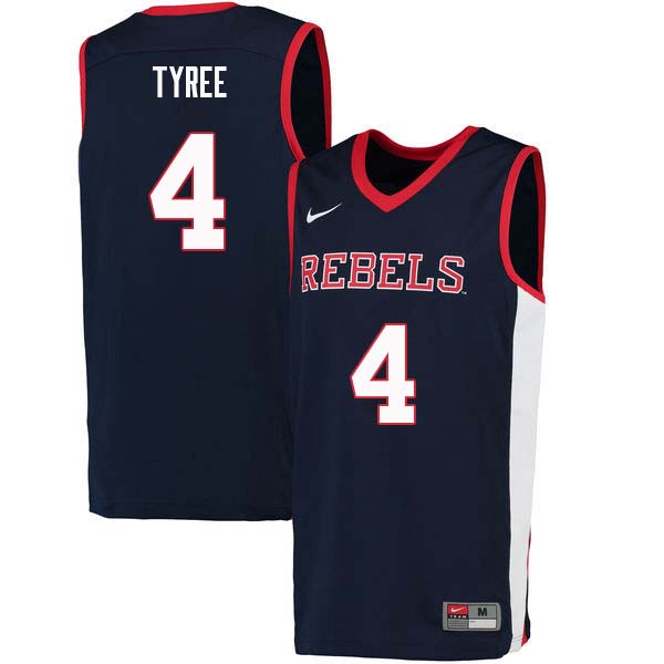 Breein Tyree Ole Miss Rebels NCAA Men's Navy #4 Stitched Limited College Football Jersey VMH0658MS